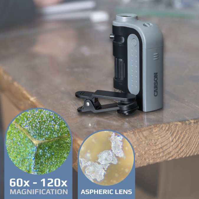 Carson MicroBrite Pro 60x 120x LED Lighted Pocket Microscope wit 並行輸入品 Carson MicroBrite™ Pro 60-120x Pocket Microscope | Micro Safari